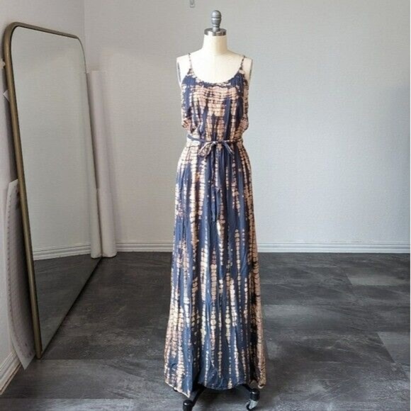 MICHAEL STARS - Jenna Tie Waist Maxi Dress Tie Dye Size L - Picture 2 of 8